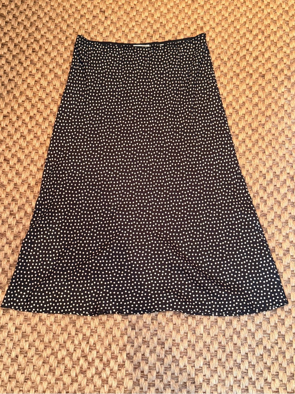 Doen Black Polka Dot A-Line Midi Skirt